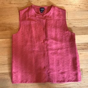 Eileen Fisher Linen/Silk Button Up Blouse